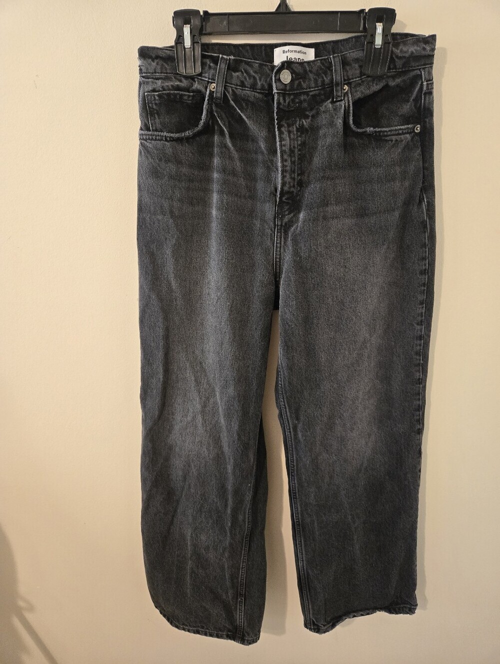 Reformation Wilder High Rise Wide Leg Jeans Gray Wash Women's Size 31 29" Inseam - Picture 3 of 6